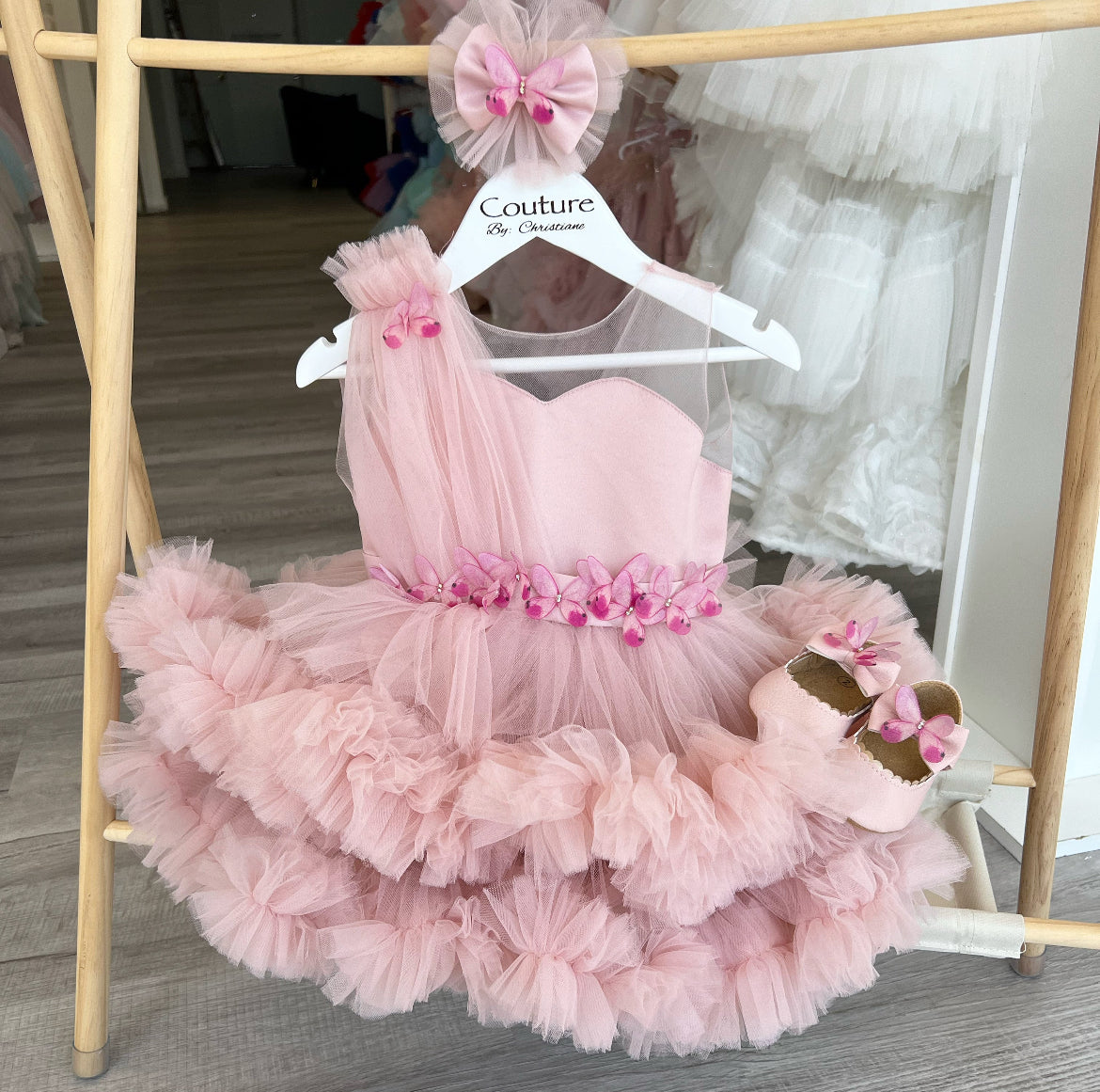 pink audrey dress Audrey Dress Short Sleeve (Light Pink/Khaki) L