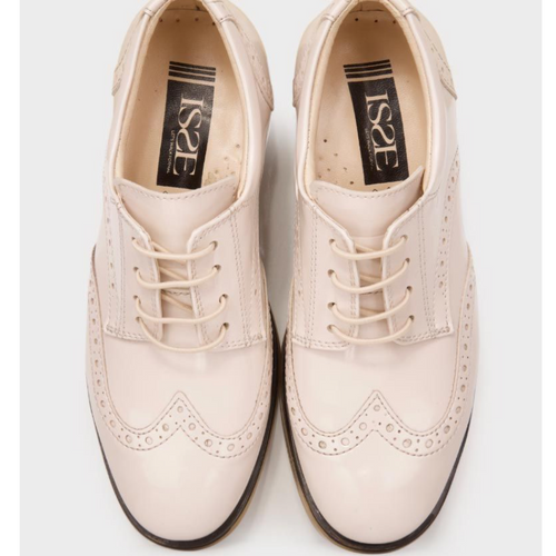 Lace Up Italian Wing Tip Shoes Ivory